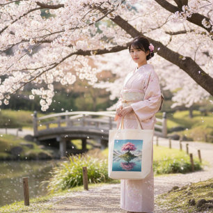 Sakura-Baum-Berg-See-Tragetasche Japanische Kirs Tragetasche