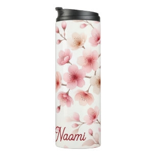 Sakura-Bewegung Nahtloses Muster   Feminine Yoga  Thermosbecher
