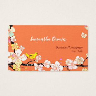 Sakura Bird Cosmetologist Business Cards