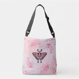 Sakura Bliss Kirschblüten Schmetterling Tragetaschen Mit Langen Trägern