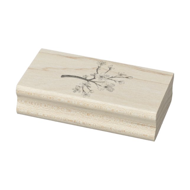Sakura Blossom Branch Heart Gummistempel (Stempel)