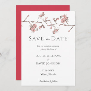 Sakura Blossom Save the Date Card Einladung
