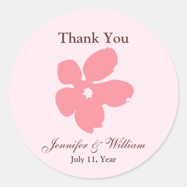 Sakura Blossom Silhouette Gefallen Stickers (Vorderseite)