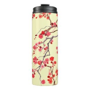 Sakura Blossom Wasserfarbe Nahtloses Muster Thermosbecher