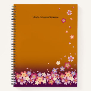 Sakura Blossoms Gold Custom Student Katakana Notizbuch