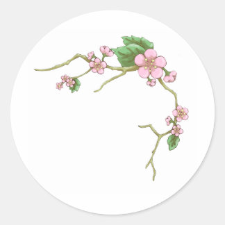 Sakura Blossoms Runder Aufkleber