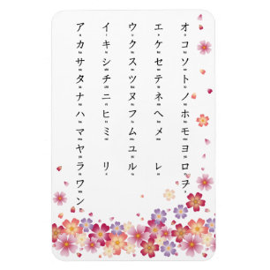 Sakura blüht Katakana mit Romaji und Japanisch Magnet