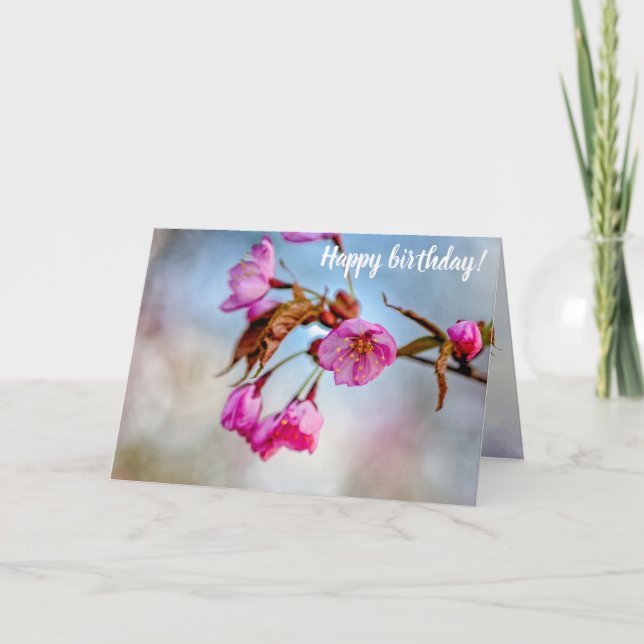 Sakura-Blume in sanft rosa Farben im Springtime Karte (Vorderseite)