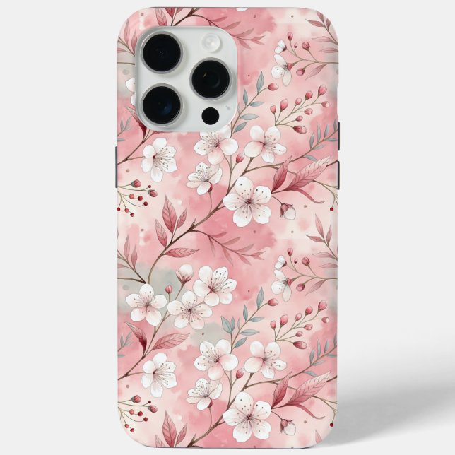 Sakura Blume Pattern Pink Case-Mate iPhone Hülle (Rückseite)