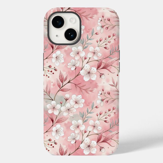 Sakura Blume Pattern Pink Case-Mate iPhone Hülle (Rückseite)
