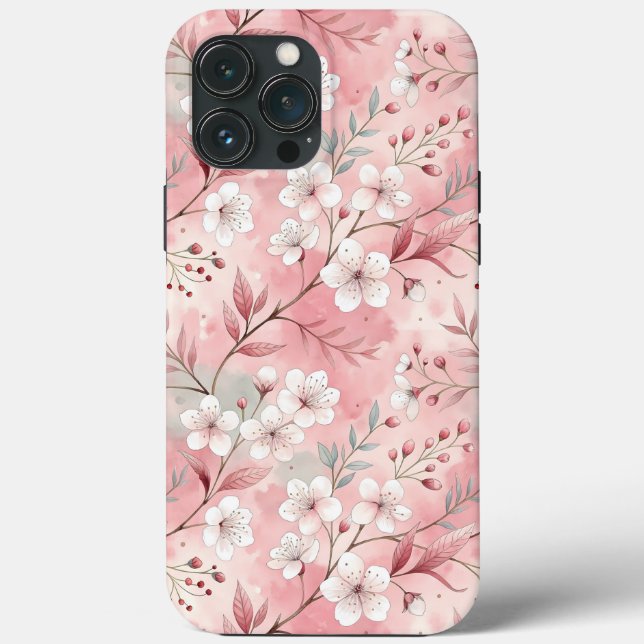 Sakura Blume Pattern Pink Case-Mate iPhone Hülle (Rückseite)