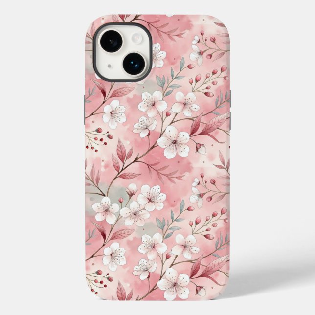 Sakura Blume Pattern Pink Case-Mate iPhone Hülle (Rückseite)