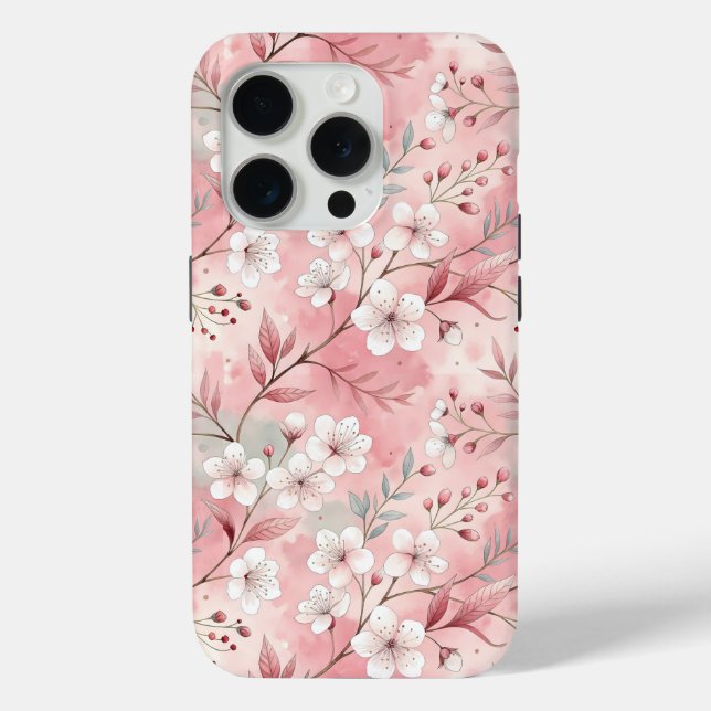 Sakura Blume Pattern Pink Case-Mate iPhone Hülle (Rückseite)