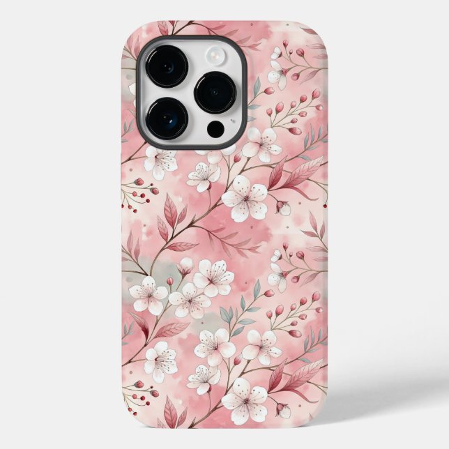 Sakura Blume Pattern Pink Case-Mate iPhone Hülle (Rückseite)