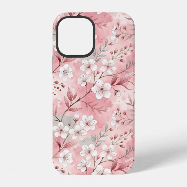 Sakura Blume Pattern Pink iPhone Hülle (Rückseite)