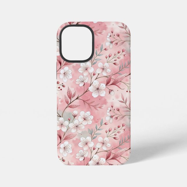 Sakura Blume Pattern Pink iPhone Hülle (Rückseite)