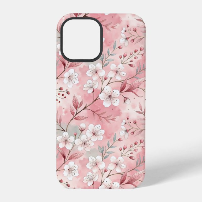 Sakura Blume Pattern Pink iPhone Hülle (Rückseite)