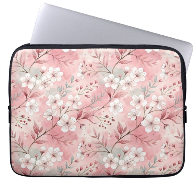 Sakura Blume Pattern Pink Laptopschutzhülle (Vorderseite)
