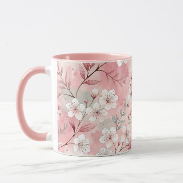Sakura Blume Pattern Pink Tasse (Links)