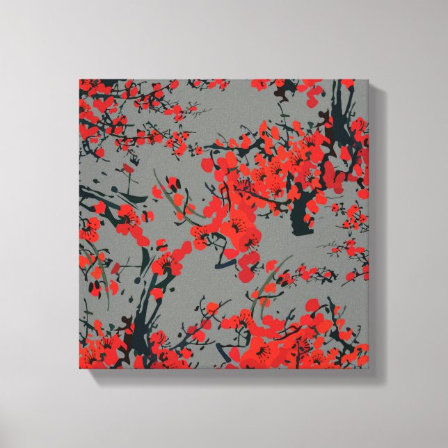 Sakura Blume Stretched Canvas Print Leinwanddruck (Vorderseite)