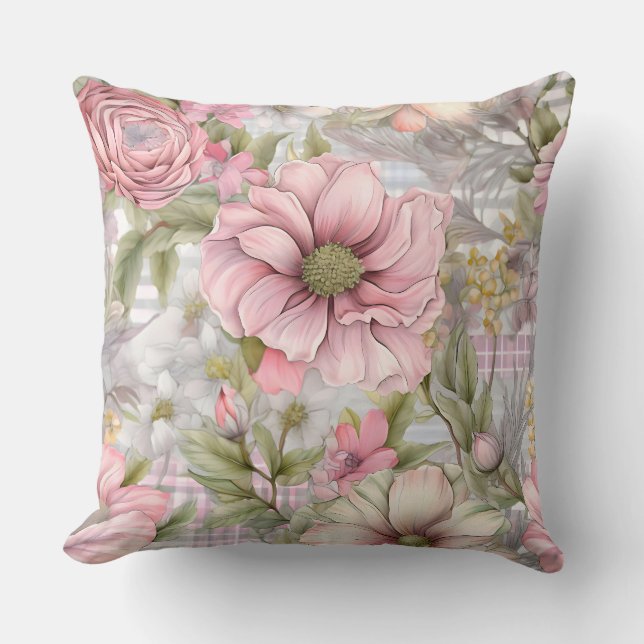 Sakura Blush Serenade Botanisch Kissen (Vorderseite)