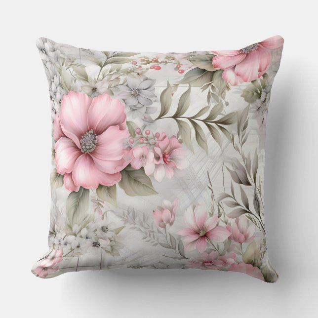 Sakura Blush Serenade Botanisch Kissen (Vorderseite)