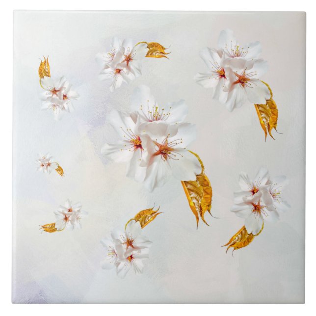 Sakura - Blüte der japanischen Kirsche Fliese (Vorderseite)