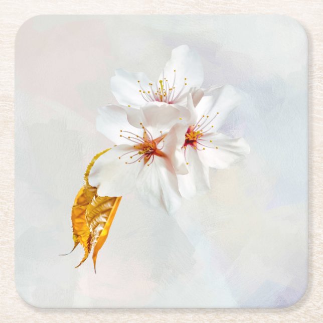 Sakura - Blüte der japanischen Kirsche Rechteckiger Pappuntersetzer (Vorderseite)
