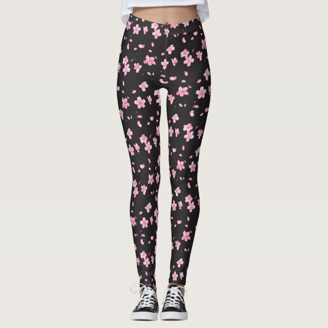 Sakura-Blüten Leggings (Vorderseite)