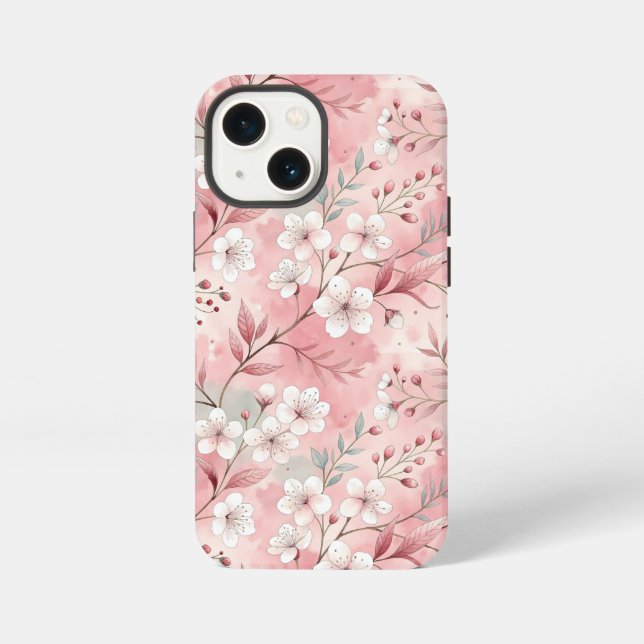 Sakura-Blütenmuster Rosa  iPhone Hülle (Rückseite)