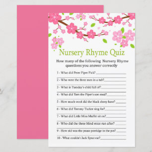 Sakura Branch Kinderzimmer Rhyme Quiz Babydusche