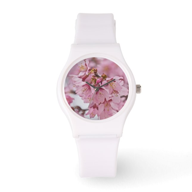 Sakura Cheroms Blüten Pink Armbanduhr (Vorderseite)