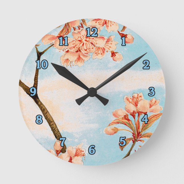 Sakura Cheroms Wall Clock Runde Wanduhr (Vorderseite)
