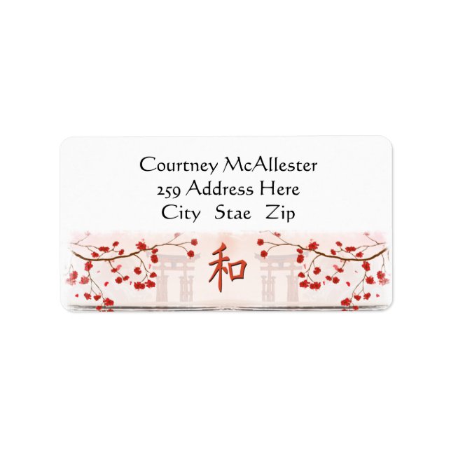 Sakura Cherry Blossom Address Labels Adressaufkleber (Vorne)