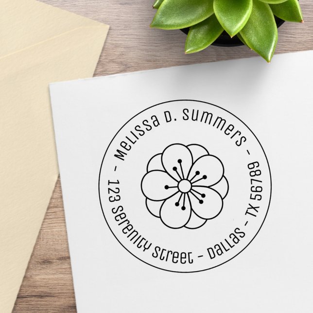 Sakura Cherry Blossom Blume Runde Rede 3 Gummistempel (Von Creator hochgeladen)