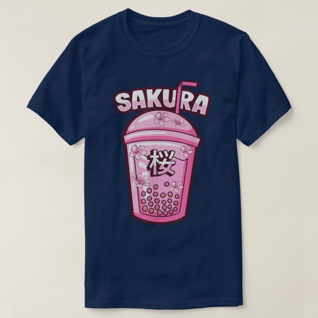 Sakura Cherry Blossom Bubble Tea for Japanese Cult T-Shirt (Design vorne)