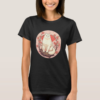 Sakura Cherry Blossom Cat Vintage 80s 90s Japanese T-Shirt