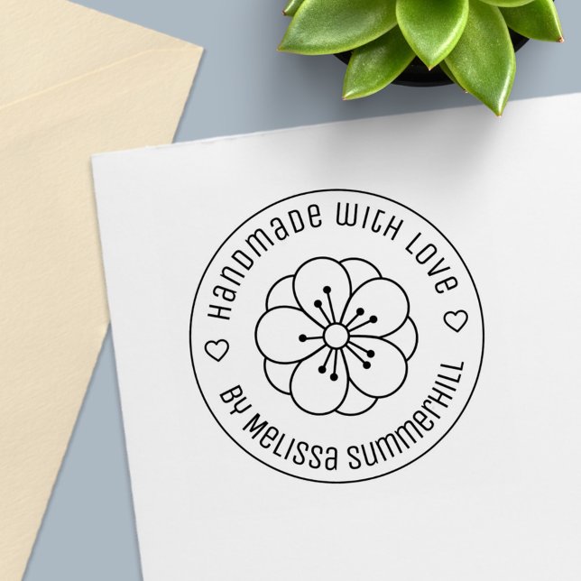 Sakura Cherry Blossom Flower Handmade with Love Permastempel (Von Creator hochgeladen)