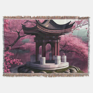 Sakura Cherry Blossom Garden Shrine Pond Japanisch Decke