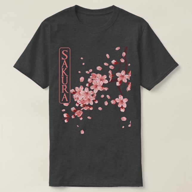 Sakura Cherry Blossom Japanische Blume für Blume L T-Shirt (Design vorne)