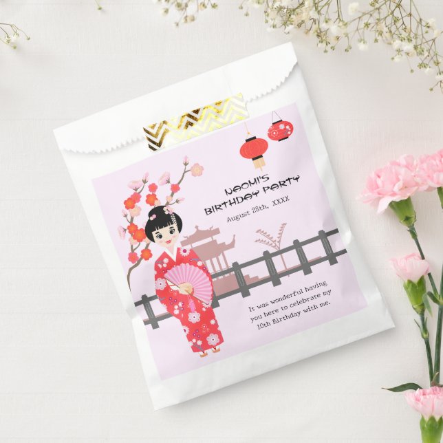 Sakura Cherry Blossom Japanisches Mädchen Geburtst Geschenktütchen