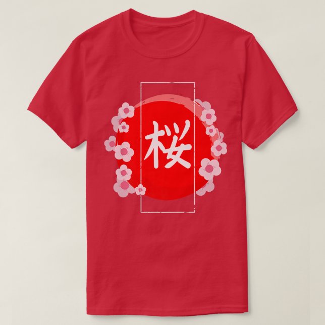 Sakura Cherry Blossom Kanji 1106 T-Shirt (Design vorne)