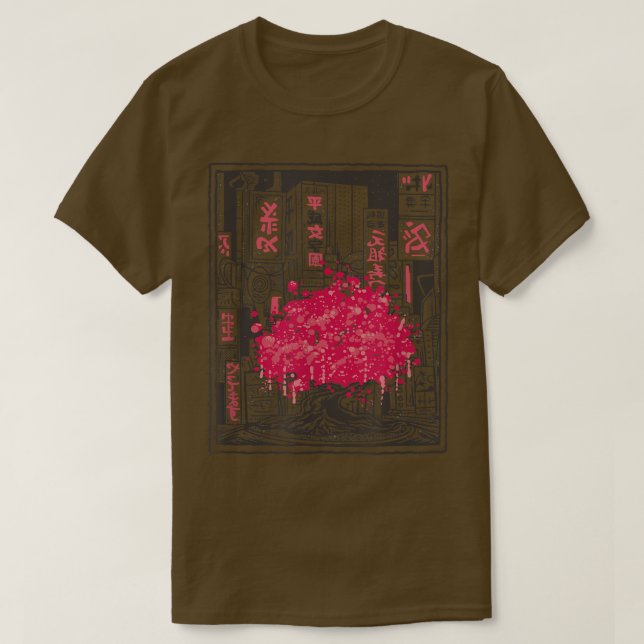 Sakura Cherry Blossom Tree Japanischer Street Art  T-Shirt (Design vorne)