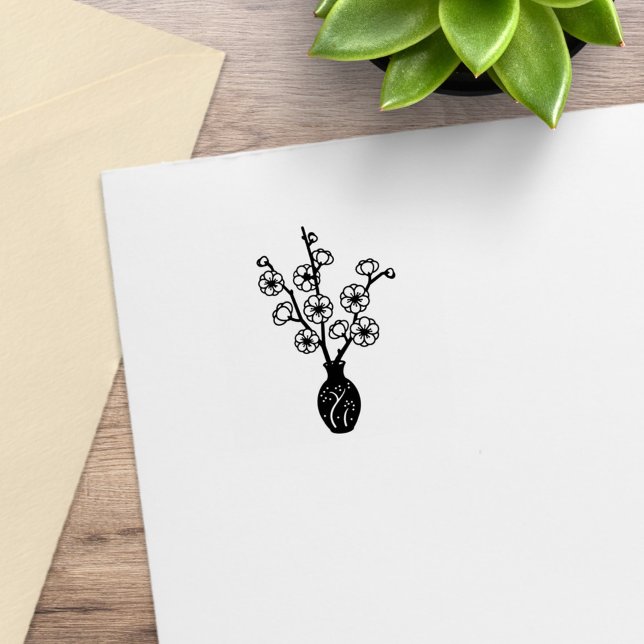 Sakura Cherry Blossom Vase 1x1 Gummistempel (Von Creator hochgeladen)