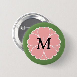 Sakura Cherry Blossom Wappen: Monogramm Button