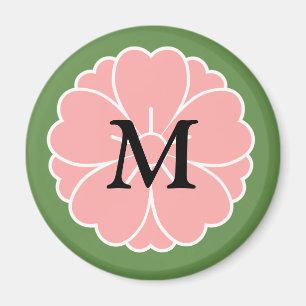 Sakura Cherry Blossom Wappen: Monogramm Magnet