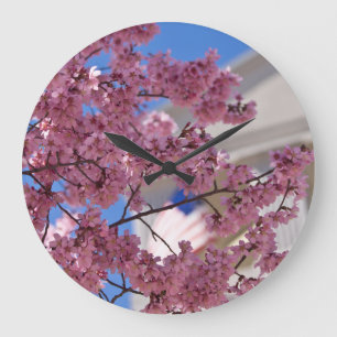 Sakura Cherry Blossoms Americana Große Wanduhr