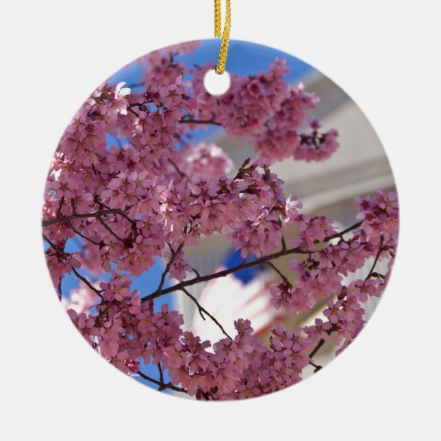 Sakura Cherry Blossoms Americana Keramik Ornament (Vorne)