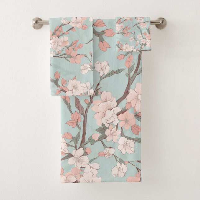 Sakura Cherry Blossoms Badhandtuch Set (Insitu)