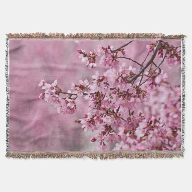 Sakura Cherry blüht pastellrosa Schichten Decke (Vorderseite)